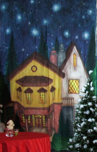 Rental store for BACKDROP WINTER HOUSE GOLD - BEIGE in Fort Wayne IN