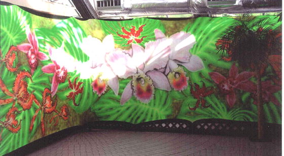 Rental store for BACKDROP TROPICAL FLOWER SPANDEX 9x36 in Fort Wayne IN